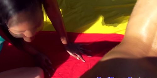 Luna C Kitseun enjoying an outdoor orgy (Layla Sin)